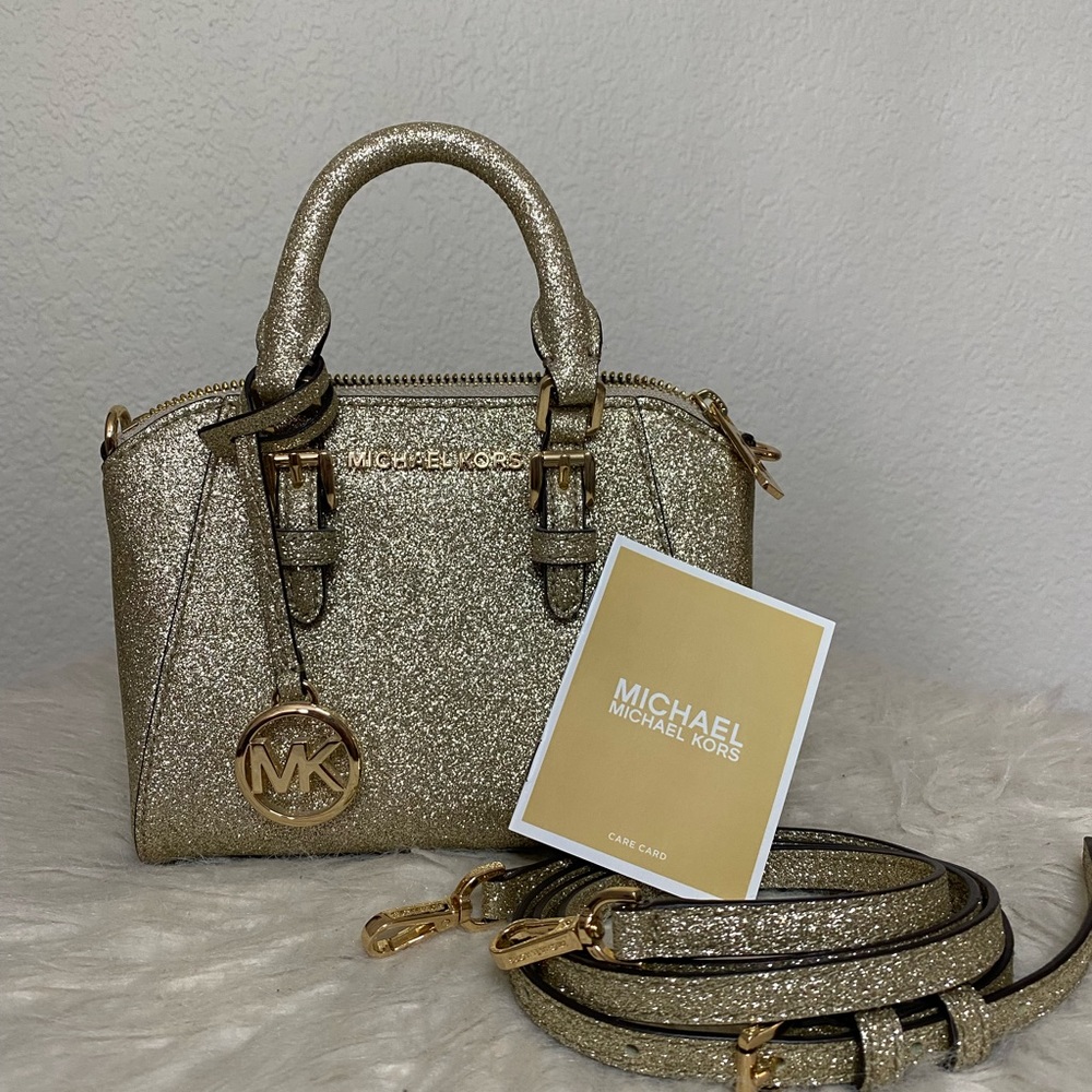 Michael Kors XS Gold Sequin Mini Handbag